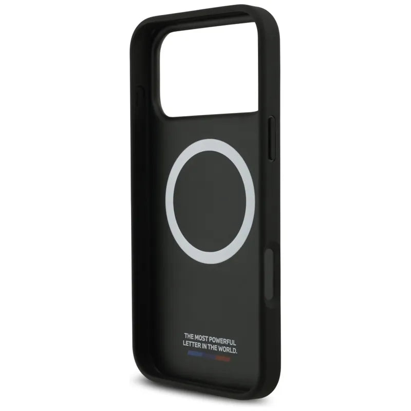 BMW M Carbon Tricolor Line MagSafe – dėklas iPhone 17 Pro Max (juodas)