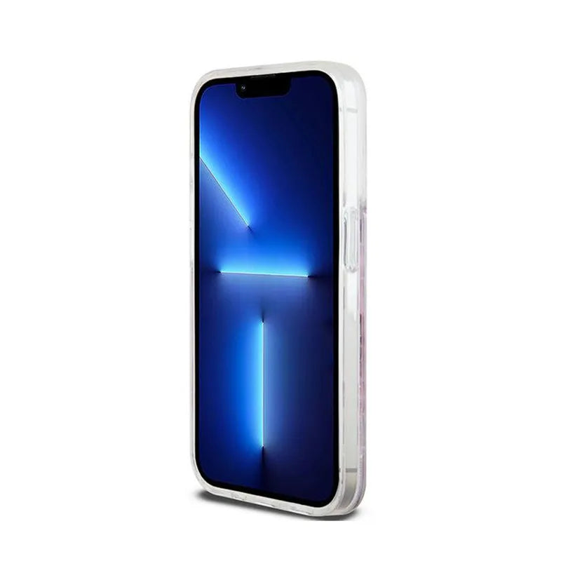 „DKNY Liquid Glitter Multilogo“ – dėklas „iPhone 15 Pro“ (rožinis)