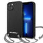Karl Lagerfeld Leather Textured and Chain – dėklas skirtas iPhone 13 mini (juodas)