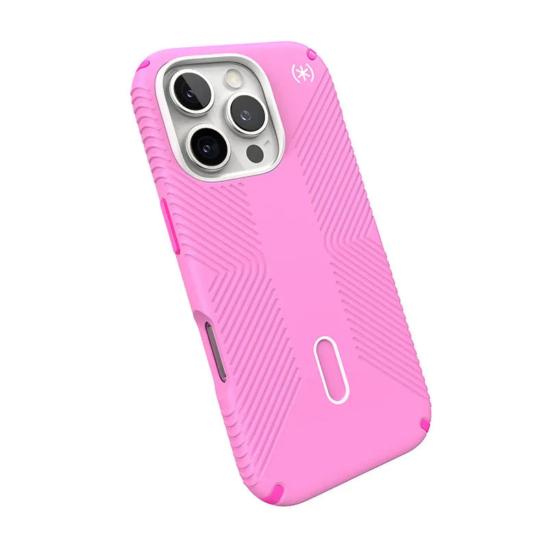 Speck Presidio2 Grip ClickLock & MagSafe dėklas - iPhone 16 Pro (True Pink / Shocking Pink / White)