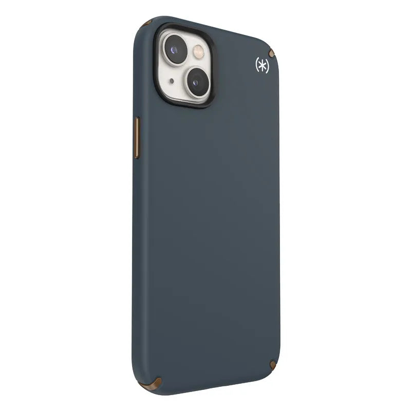„Speck Presidio2 Pro“ – antibakterinis dėklas, skirtas „iPhone 15 Plus / 14 Plus“ (Charcoal / Cool Bronze / Slate)