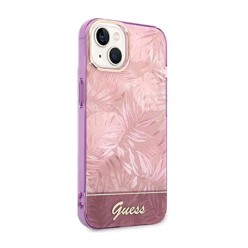 Guess Jungle Case – dėklas, skirtas iPhone 14 Plus (rožinis)