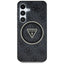 Guess 4G Glitter Triangle Buttons MagSafe – dėklas Samsung Galaxy S25+ (juodas)