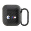 BMW Carbon Double Metal Logo – dėklas AirPods 1/2 gen (juodas)