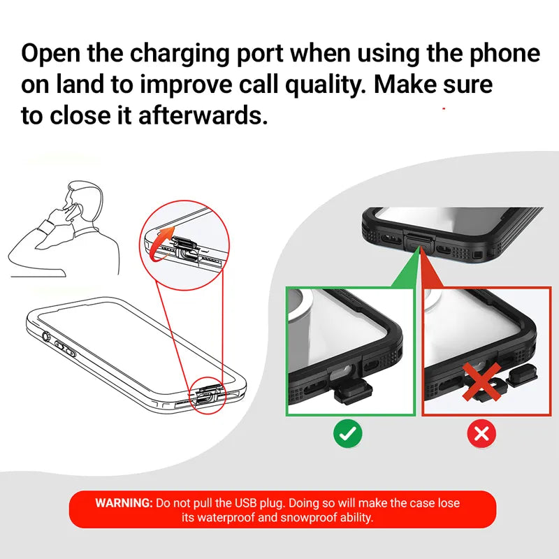 Crong Seal Cover - IP68 vandeniui atsparus dėklas, skirtas iPhone 17 Pro (juodas)