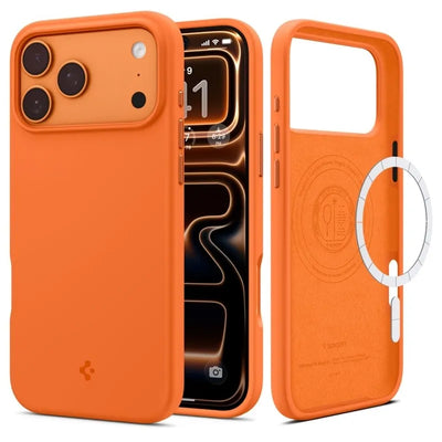 Spigen Silicone Fit Mag MagSafe – dėklas iPhone 17 Pro (Cosmic Orange)
