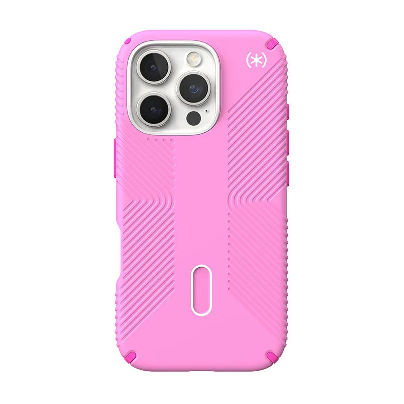 Speck Presidio2 Grip ClickLock & MagSafe dėklas - iPhone 16 Pro (True Pink / Shocking Pink / White)