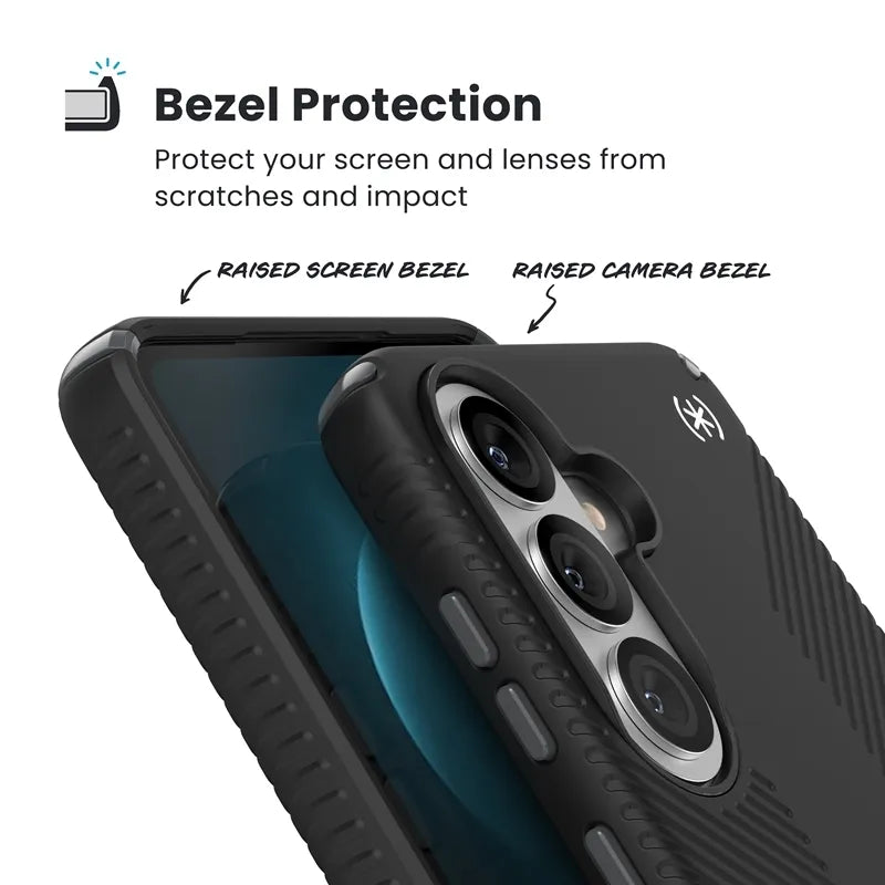 Speck Presidio2 Grip Magnet - Samsung Galaxy S26+ MagSafe dėklas (juodas/pilkas/baltas)
