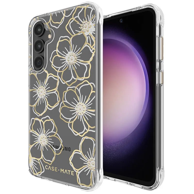 Case-Mate Floral Gems – dėklas Samsung Galaxy S23 FE 5G (auksinis)
