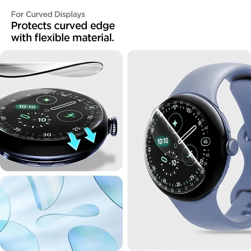 Spigen Elite Shield EZ Fit 2-Pack – hidrogelio plėvelė Google Pixel Watch 3 / 4 / 5 45mm (2 vnt.)