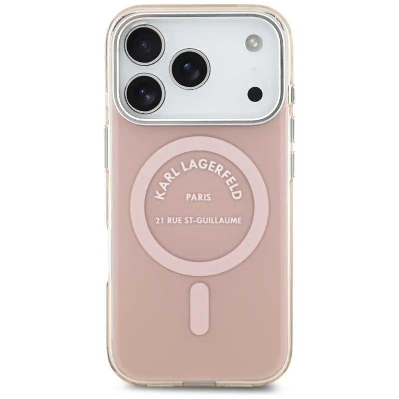 Karl Lagerfeld IML Karl RSG Logo MagSafe – dėklas iPhone 17 Pro (rožinis)
