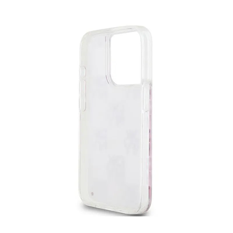 „DKNY Liquid Glitter Multilogo“ – dėklas „iPhone 15 Pro“ (rožinis)