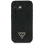 Guess Grained Hot Stamp Peony Triangle Logo MagSafe – Dėklas iPhone 16 (juodas)