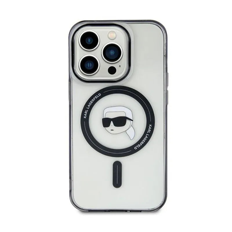 Karl Lagerfeld IML Karl Head MagSafe – dėklas iPhone 15 Plus (skaidrus)