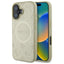 Guess Saffiano Peony Classic Logo MagSafe – dėklas iPhone 16 (auksinis)