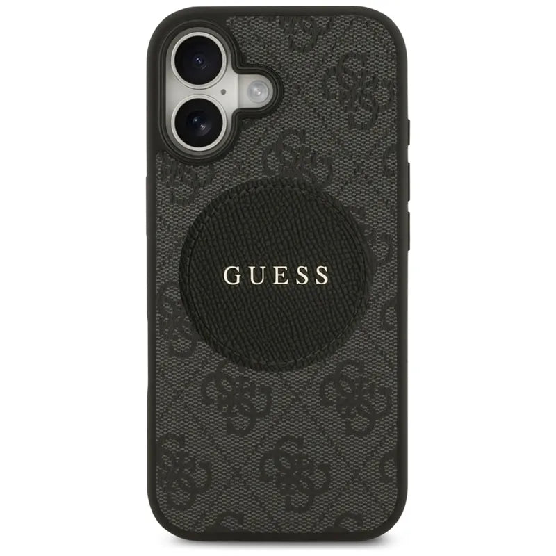 Guess 4G Circle Classic Logo MagSafe – Dėklas iPhone 17 (Juodas)