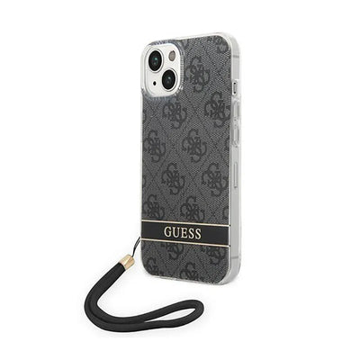 „Guess 4G Print Cord“ – dėklas „iPhone 14 Plus“ telefonui (juodas)