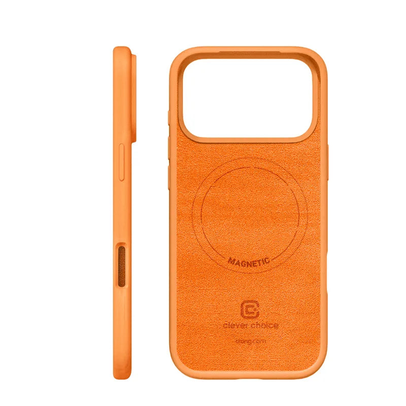 Crong Color Cover Magnetic – MagSafe dėklas, skirtas iPhone 17 Pro (oranžinis)