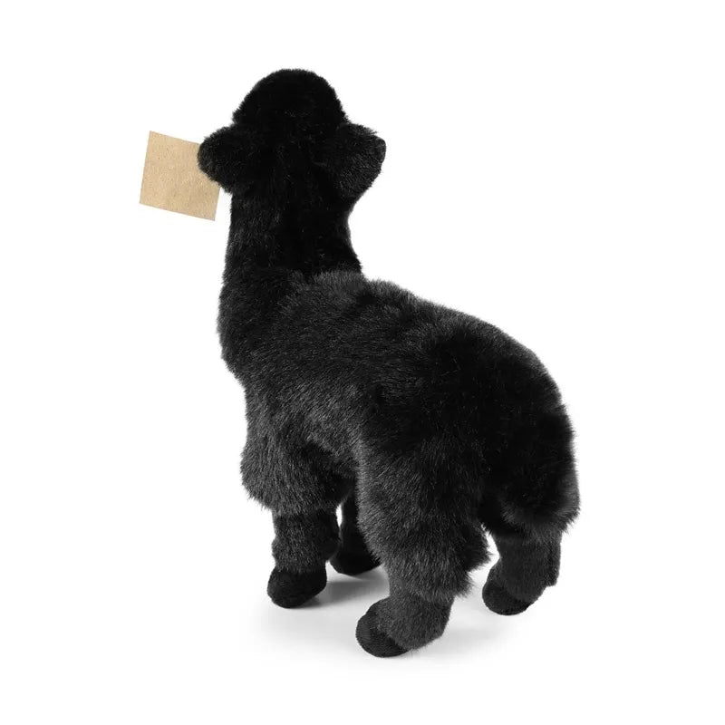 Rappa – Pliušinė tikroviška juoda lama, 23 cm, Eco-Friendly