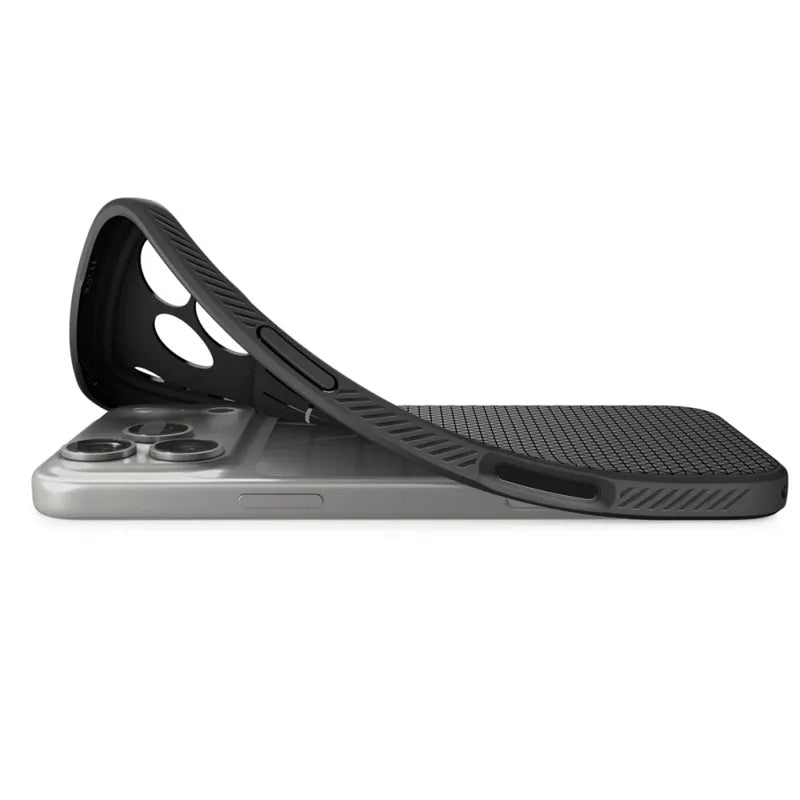 Spigen Liquid Air – dėklas, skirtas iPhone 18 Pro / 17 Pro (matinė juoda spalva)