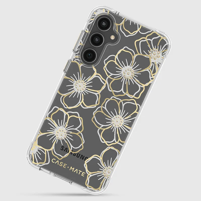 Case-Mate Floral Gems – dėklas Samsung Galaxy S23 FE 5G (auksinis)