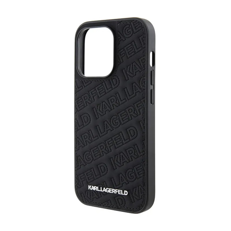 Karl Lagerfeld Quilted K Pattern – dėklas iPhone 15 Pro (juodas)