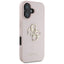 Guess Grained Big 4G Logo Small Classic Logo – dėklas iPhone 16 (rožinis)