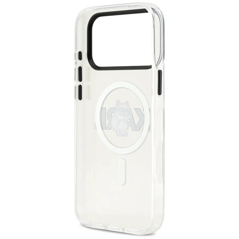 Karl Lagerfeld IML Choupette Sketch Logo MagSafe – dėklas iPhone 17 Pro (skaidrus)