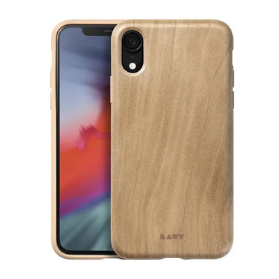 Laut PINNACLE - Dėklas iPhone XR su natūralia mediena (vyšnios mediena)