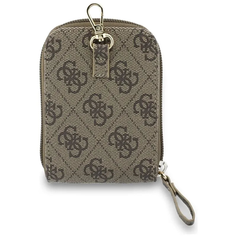 Guess 4G Metal Logo universali crossbody telefono dirželio ir piniginės komplektas (ruda)