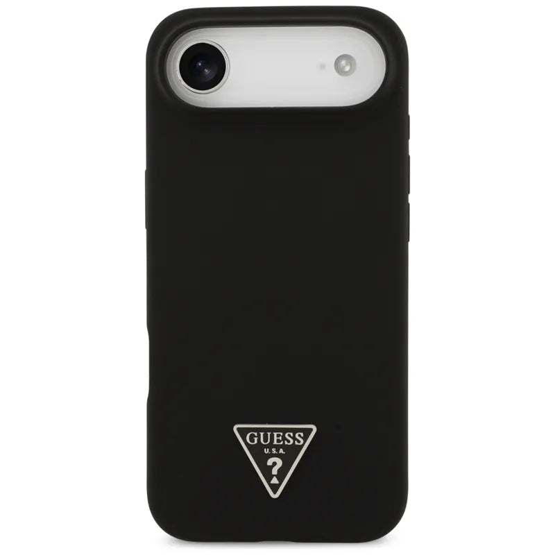 Guess Silicone Triangle Logo MagSafe – dėklas iPhone Air (juodas)
