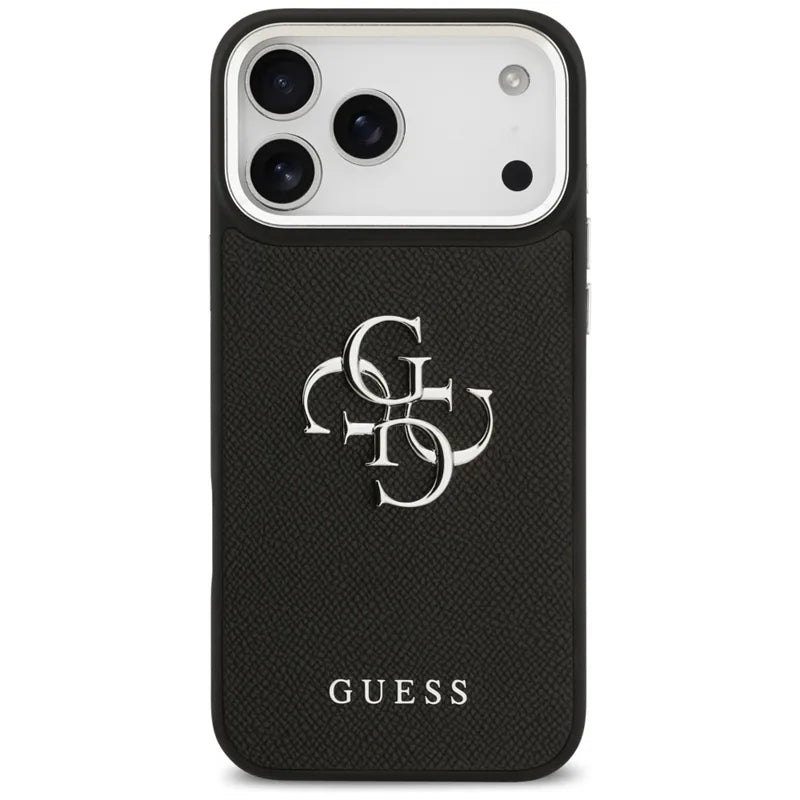 Guess Grained Big 4G Classic Logo - Dėklas iPhone 17 Pro Max (juodas)