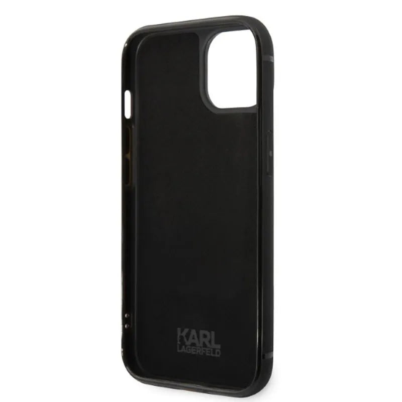 Karl Lagerfeld Signature Logo Cardslot – dėklas iPhone 14 Plus telefonui (juodas)