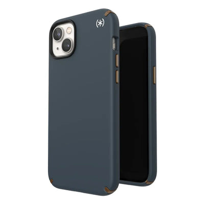 „Speck Presidio2 Pro“ – antibakterinis dėklas, skirtas „iPhone 15 Plus / 14 Plus“ (Charcoal / Cool Bronze / Slate)