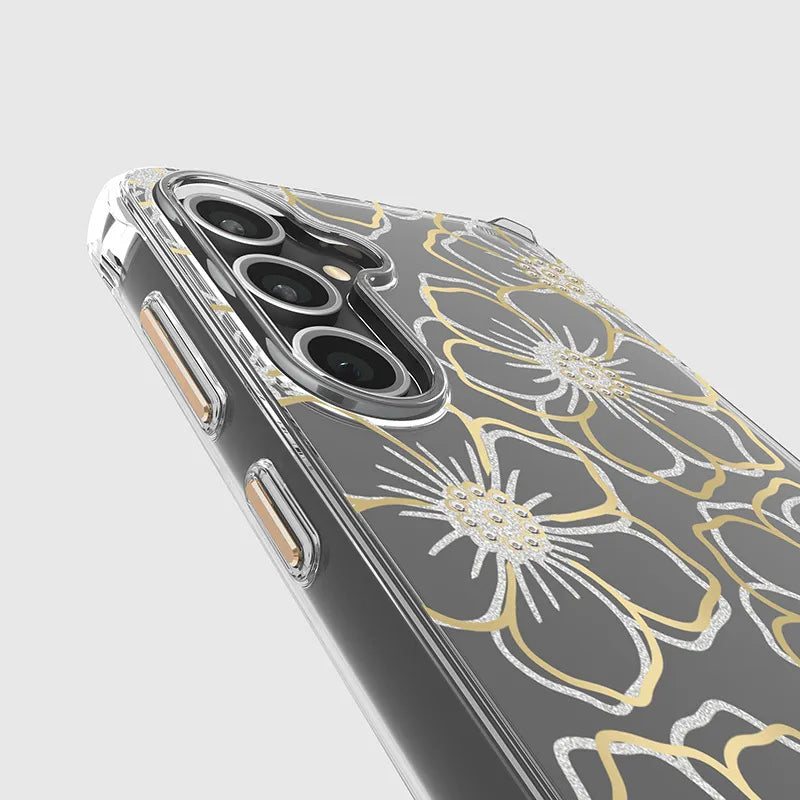 Case-Mate Floral Gems – dėklas Samsung Galaxy S23 FE 5G (auksinis)