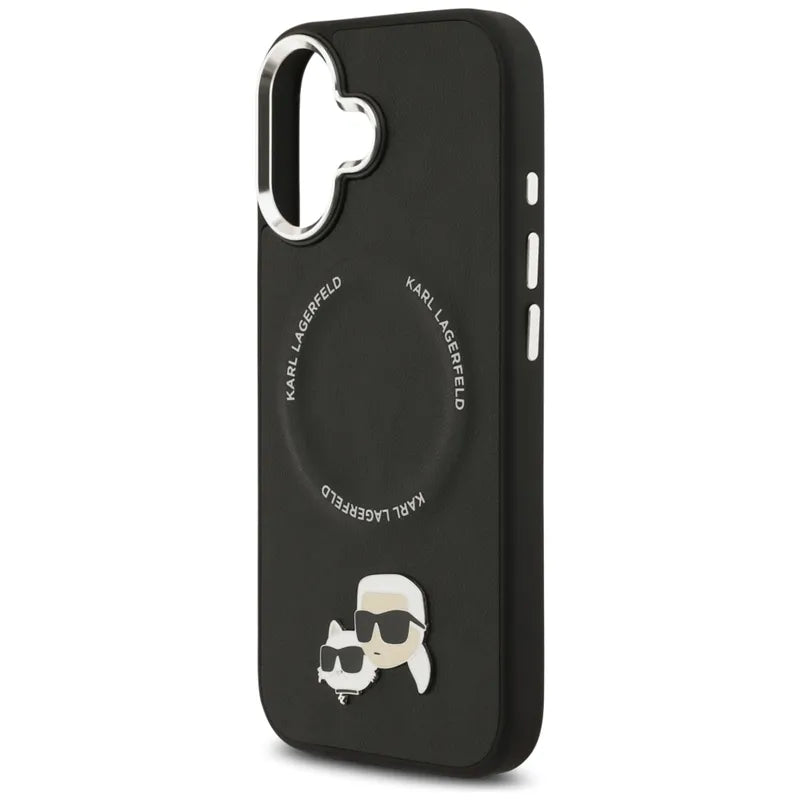 Karl Lagerfeld Karl & Choupette Pins MagSafe – dėklas iPhone 17 (juodas)