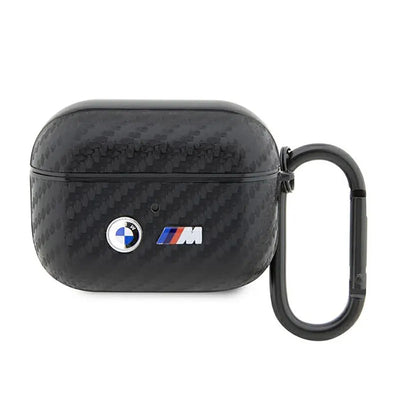 BMW Carbon Double Metal Logo – dėklas Apple AirPods Pro (juodas)