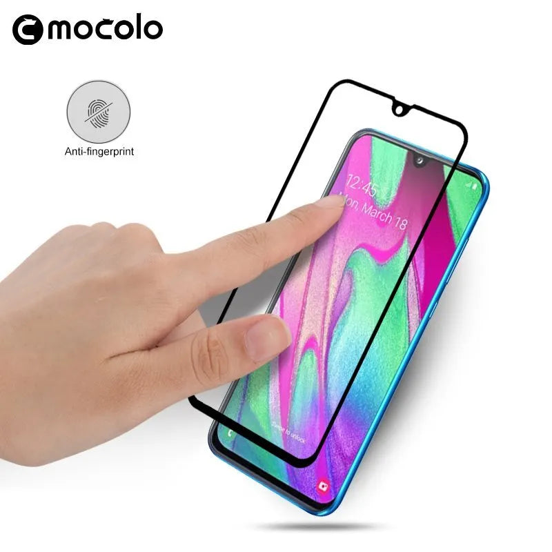 Mocolo 3D 9H Full Glue – viso ekrano apsauginis stiklas Samsung Galaxy A40 (juodas)