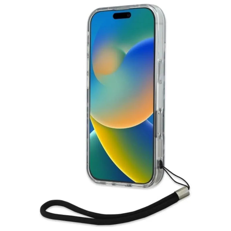 Karl Lagerfeld Zebra With Cord – dėklas iPhone 16 Pro (violetinis)