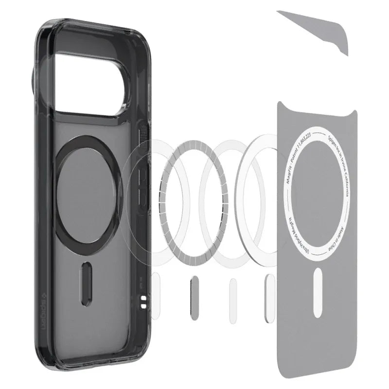 Spigen Ultra Hybrid Mag MagSafe – dėklas, skirtas Google Pixel 11 Pro XL (Frost Black)