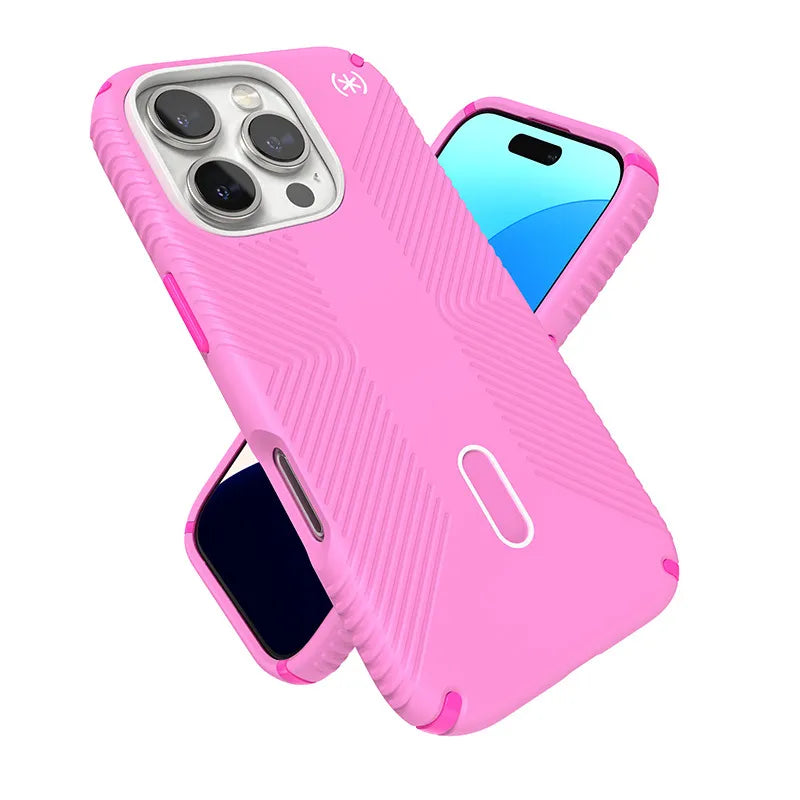 Speck Presidio2 Grip ClickLock & MagSafe dėklas - iPhone 16 Pro (True Pink / Shocking Pink / White)