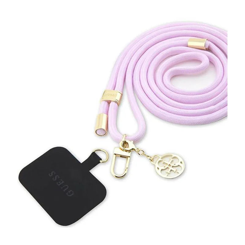 Guess CBDY Cord Nylon 4G Metal Charm - Universalus telefono dirželis (alyvinės spalvos)