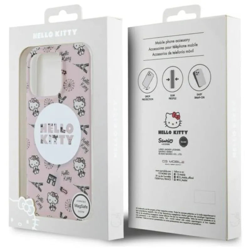 Hello Kitty IML All Over Paris MagSafe – dėklas, skirtas iPhone 16 Pro Max (rožinis)