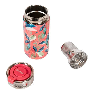 Quokka Boost Coffee Tumbler – nerūdijančio plieno termopuodelis su sieteliu, 400 ml (Exotic Pink)