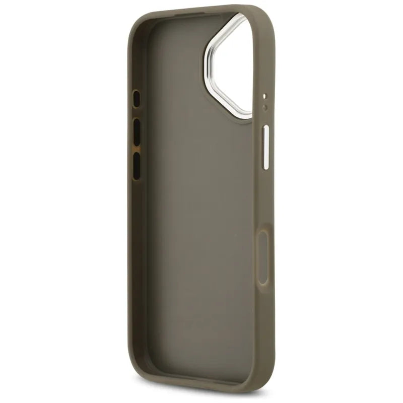 Guess Grained Big 4G Classic Logo – Dėklas iPhone 17 (ruda)