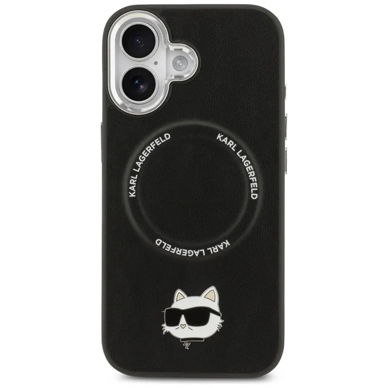Karl Lagerfeld Choupette Pin MagSafe – dėklas iPhone 17 (juodas)