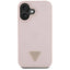 Guess Grained Hot Stamp Peony Triangle Logo MagSafe – dėklas iPhone 16 (rožinis)