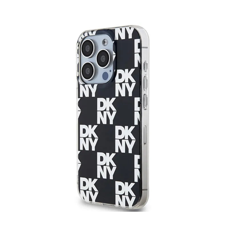 DKNY IML Checkered Mono Pattern – dėklas iPhone 15 Pro Max (juodas)