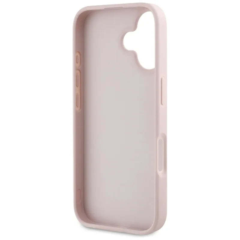 Guess Grained Big 4G Logo Small Classic Logo – dėklas iPhone 16 (rožinis)