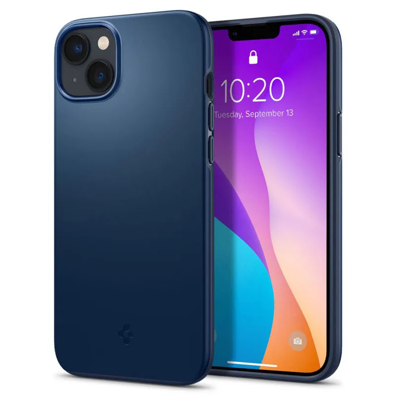 Spigen Thin Fit – dėklas, skirtas iPhone 15 Plus / iPhone 14 Plus (tamsiai mėlynas)